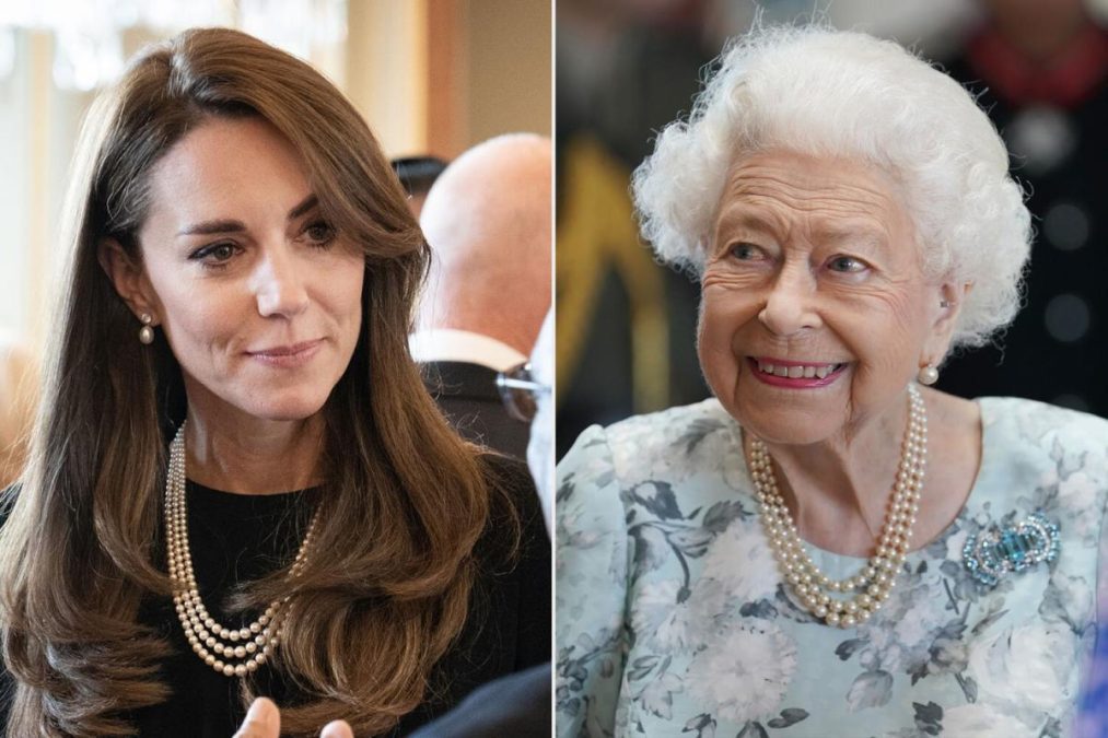 Kate Middleton Wears Queen Elizabeth's Signature Pearl Necklace at Buckingham Palace Lunch