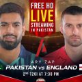 Ary Zap Live Cricket Streaming Pakistan vs England 2nd T20 at Aryzap.com
