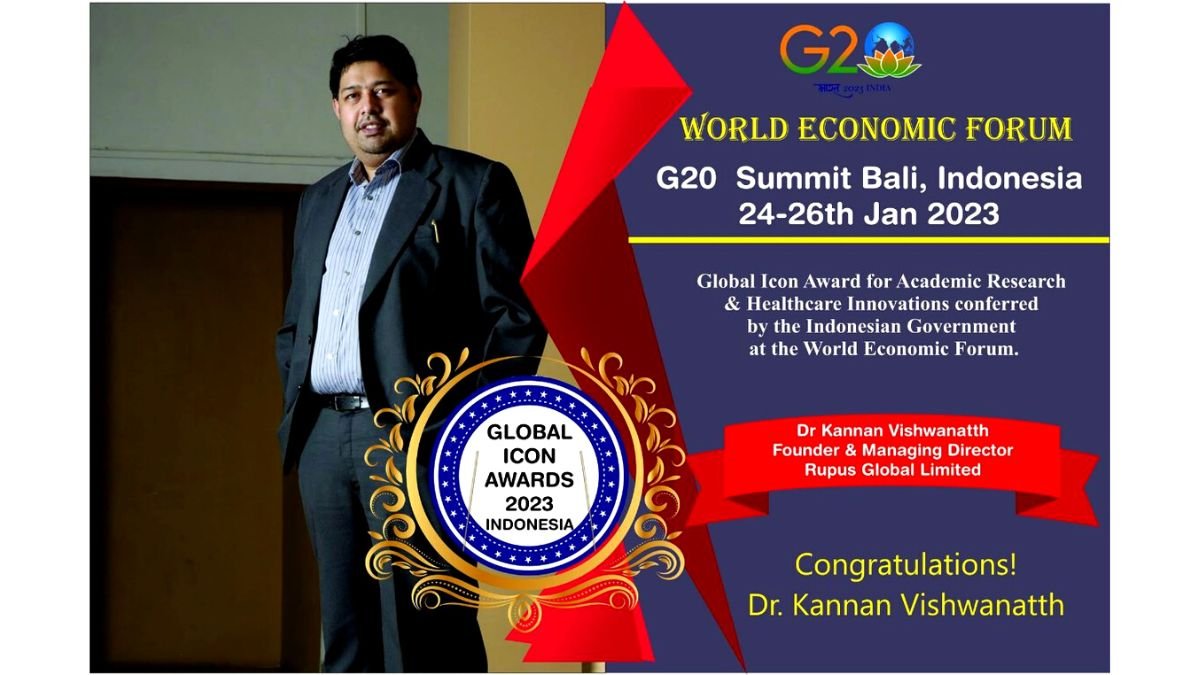 Dr Kannan Vishwanatth Of Rupus Global Limited Awarded Global Icon Award At Royal Palace, Bali