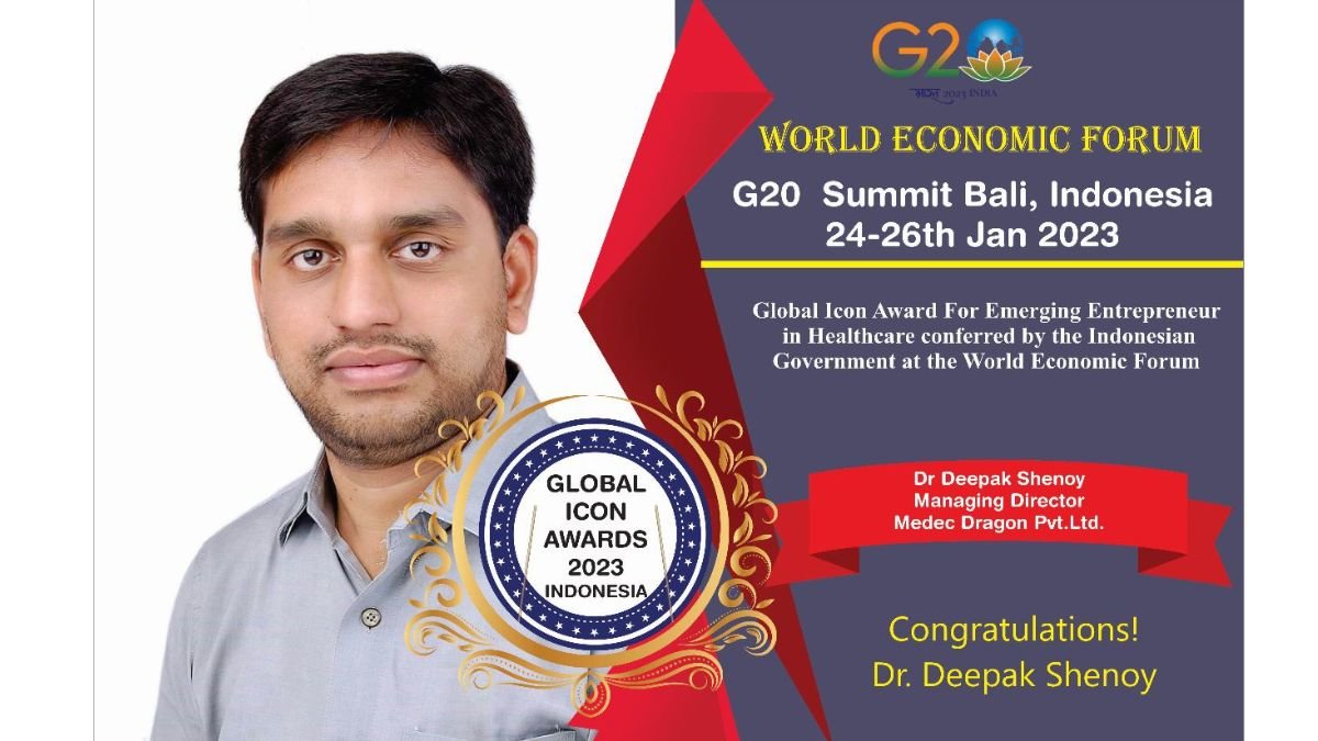 Medec Dragon Chief Prof. Dr Deepak Shenoy Conferred With Global Icon Award At Royal Palace, Bali, Indonesia