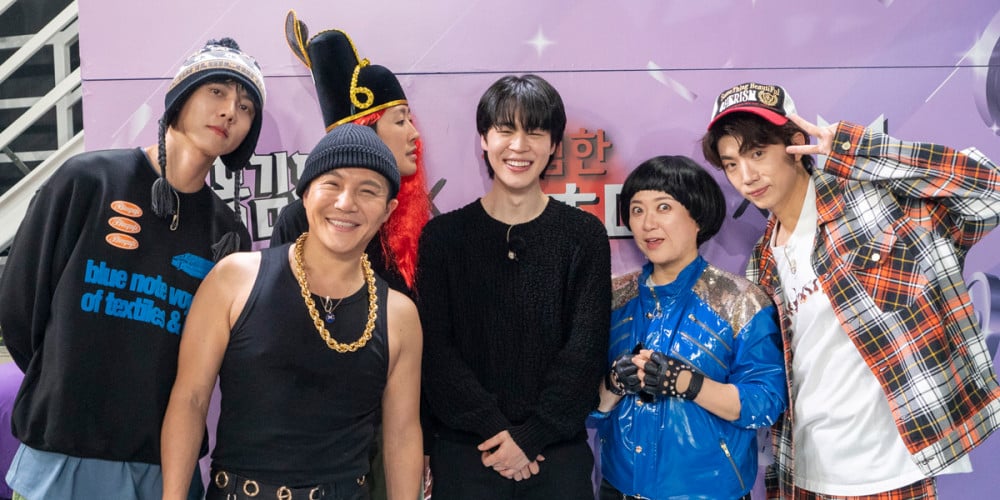 BTS' Jimin poses for a photo with the cast of KBS2's 'Hong-Kim Coin'