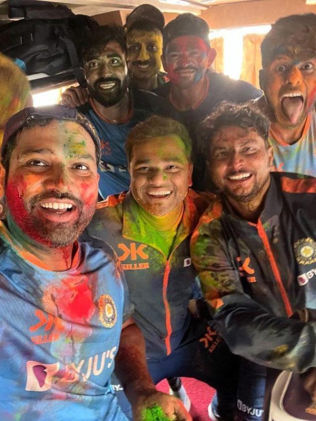 Pics: Rohit Sharma, Virat Kohli, Shubman Gill play Holi in Ahmedabad ahead of 4th Test vs Australia