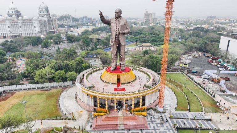 Tallest statue of Dr BR Ambedkar inaugurated in Hyderabad on his 132nd ...