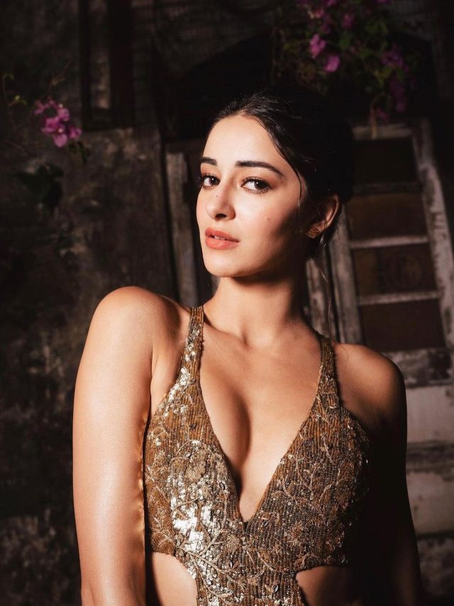 Ananya Panday Dazzles in a Hot Golden Front-Open Dress at the NMACC Gala