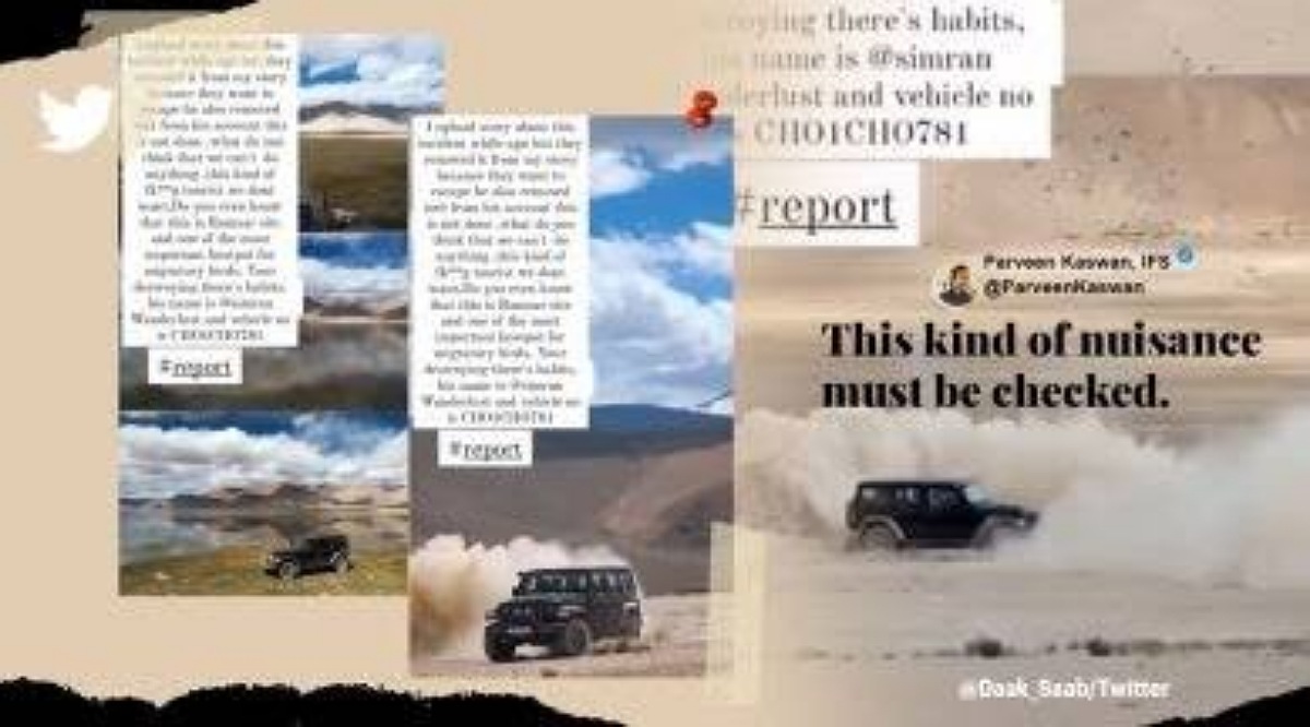 Netizens pummel sightseers for driving SUV around lakes in Ladakh