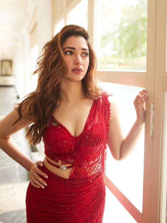 Tamannaah Bhatia drops stunning pictures in designer red saree!