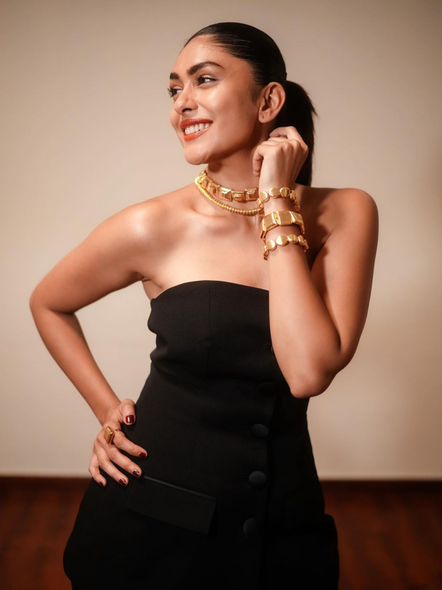 Pics: Mrunal Thakur elevates a black outfit with just accessories!