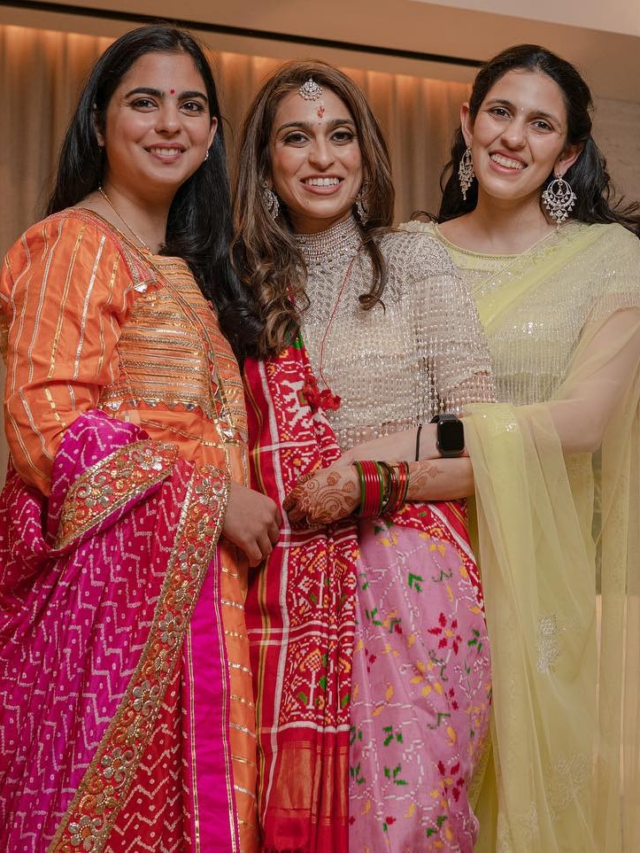 Isha Ambani and Shloka Mehta look stunning at a family function in regal ethnic attire