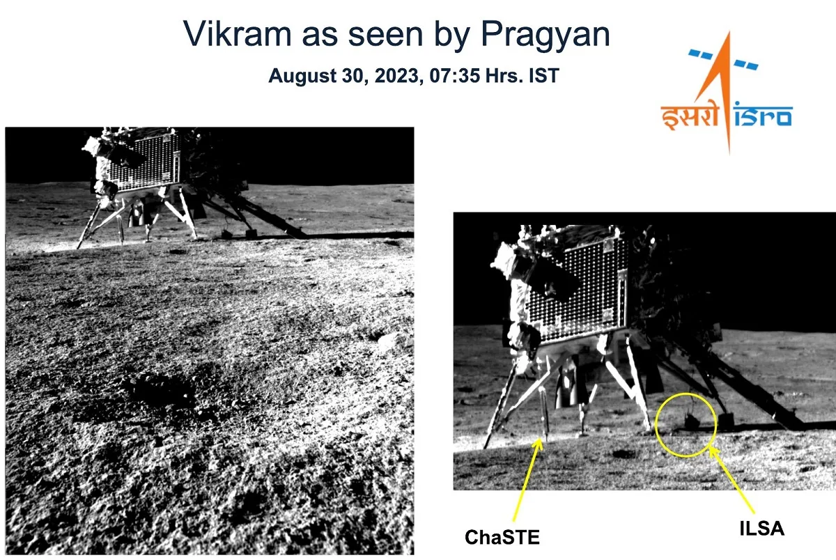 Pragyan Rover clicked an image of Vikram Lander this morning.