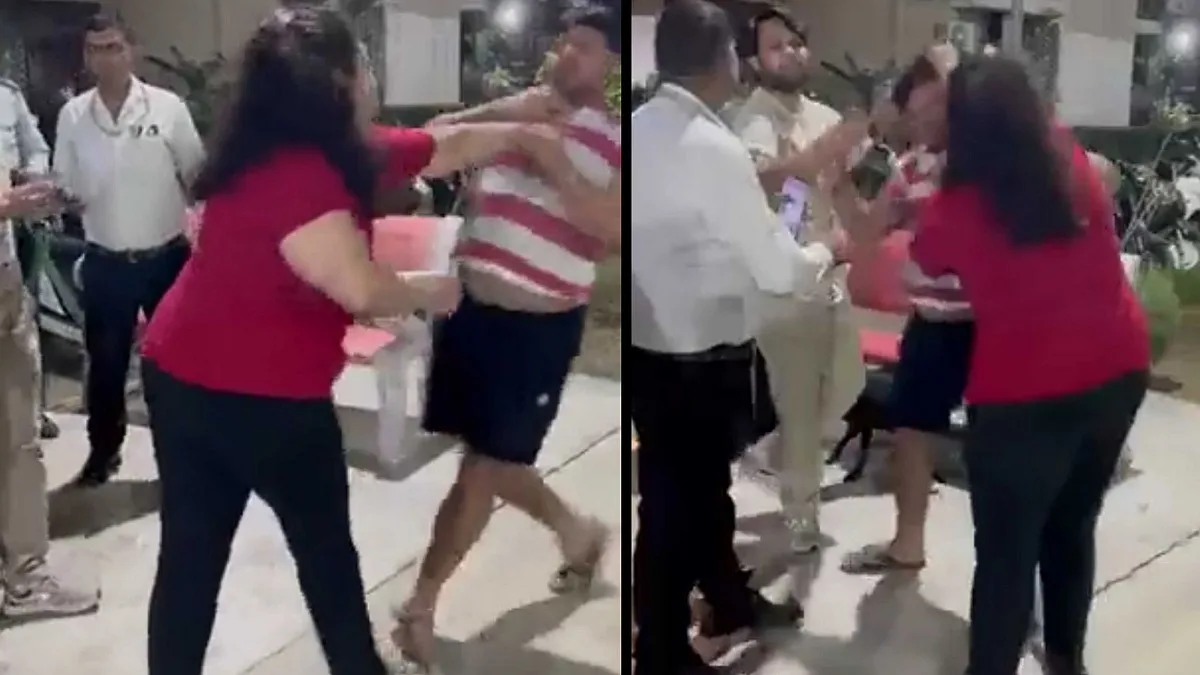 Watch: Woman in Noida Society Slaps Man, Pulls Hair Over Missing Dog Poster