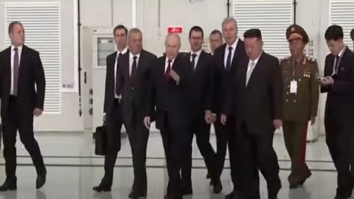 Putin and Kim Jong Un Meet at Remote Space Rocket Launch Site