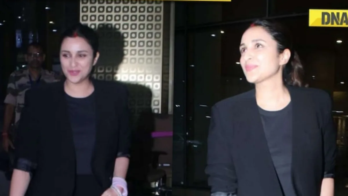 Video: Parineeti Chopra in Sindoor & Pink Choora, Black Blazer Returns to Mumbai Post Wedding