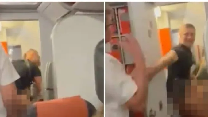 Watch: Couple Caught Having Sex In The EasyJet Toilet; Flight Attendant Is Distraught!