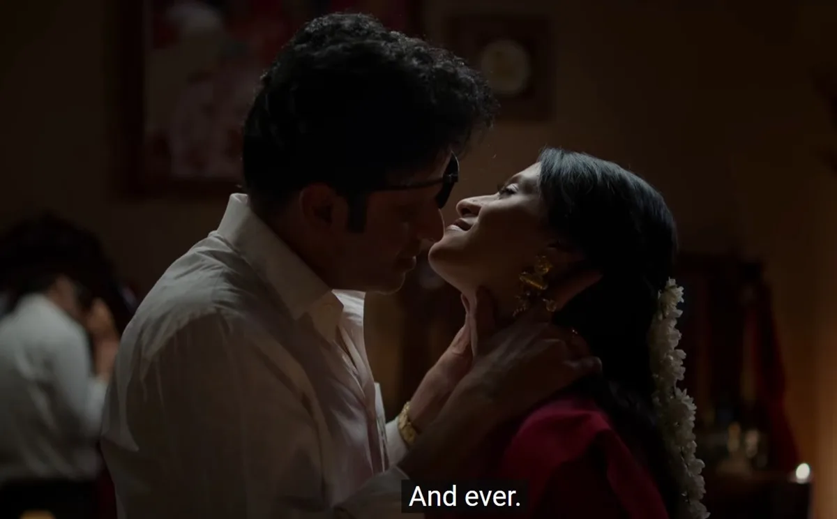 killer soup kissing scene