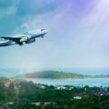 White and Blue Passenger Airplane Aerial Photography