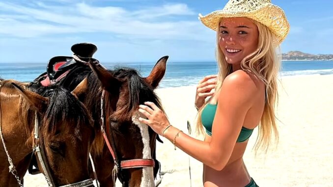 Cowgirl Couture: Olivia Dunne Dazzles in Rodeo-inspired Green Bikini on Mexican Vacation