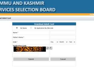 Jammu and Kashmir Staff Selection Board Releases Admit Cards for Supervisor (Female) Post