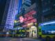 Buildings in Downtown Hong Kong at Night