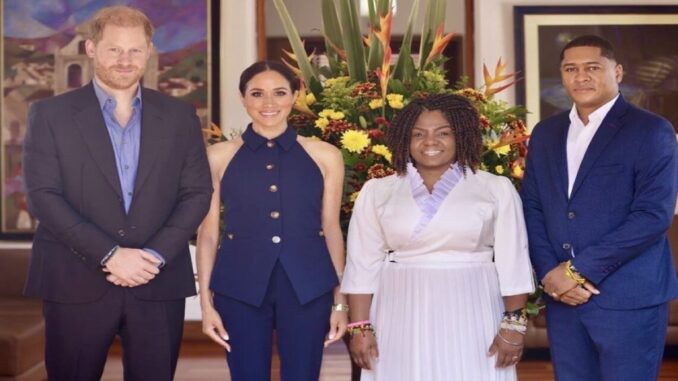 Meghan Markle Stuns in Oscar de la Renta at Colombia’s VIP Luncheon