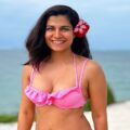 Shreya Dhanwanthary Hot Bubble Gum Pink Bikini Set