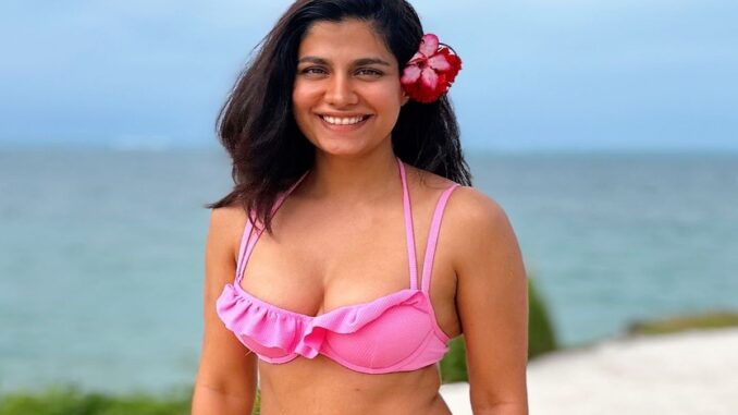 Shreya Dhanwanthary Hot Bubble Gum Pink Bikini Set