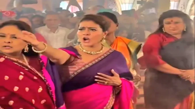 Kajol’s Outburst at Durga Pandal Sparks Social Media Praise”