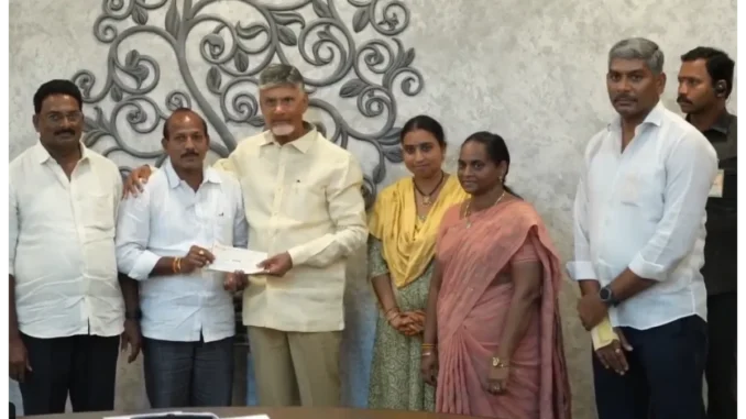 ndhra Pradesh CM Acknowledges TDP’s ₹30.85 Lakh Donation for Flood Victims