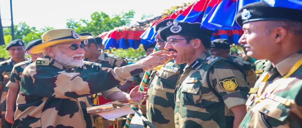 PM Modi, dressed in a BSF uniform