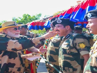 PM Modi, dressed in a BSF uniform