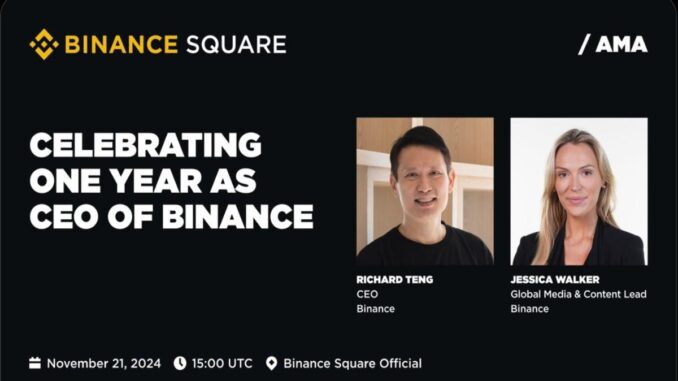 Richard Teng Reflects on First Year as Binance CEO in Upcoming AMA