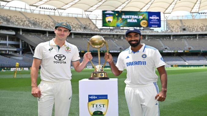 India vs Australia 2024: Captains Pat Cummins and Jasprit Bumrah Kick Off Series with Trophy Pose