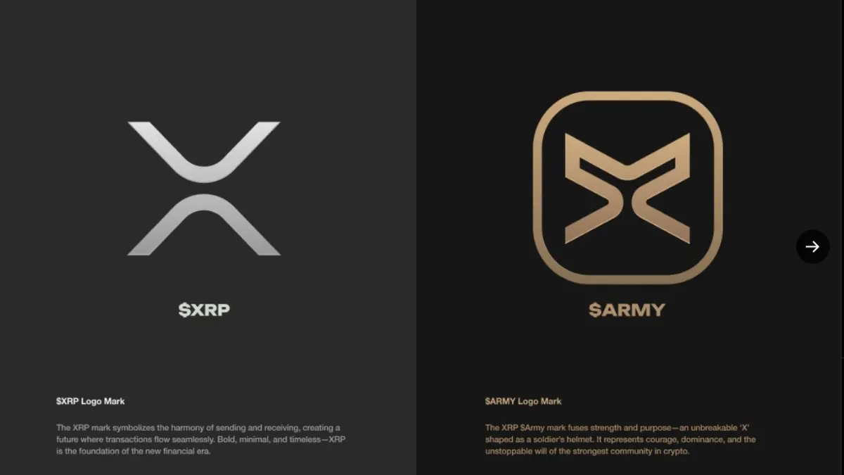 XRP $ARMY Logo The Helmet of Courage and Unstoppable Strength