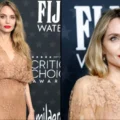 Angelina Jolie Shines in a Transparent Nude Dress