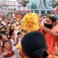 Yog Guru Ramdev celebrated phoolon ki Holi with students at the University of Patanjali,