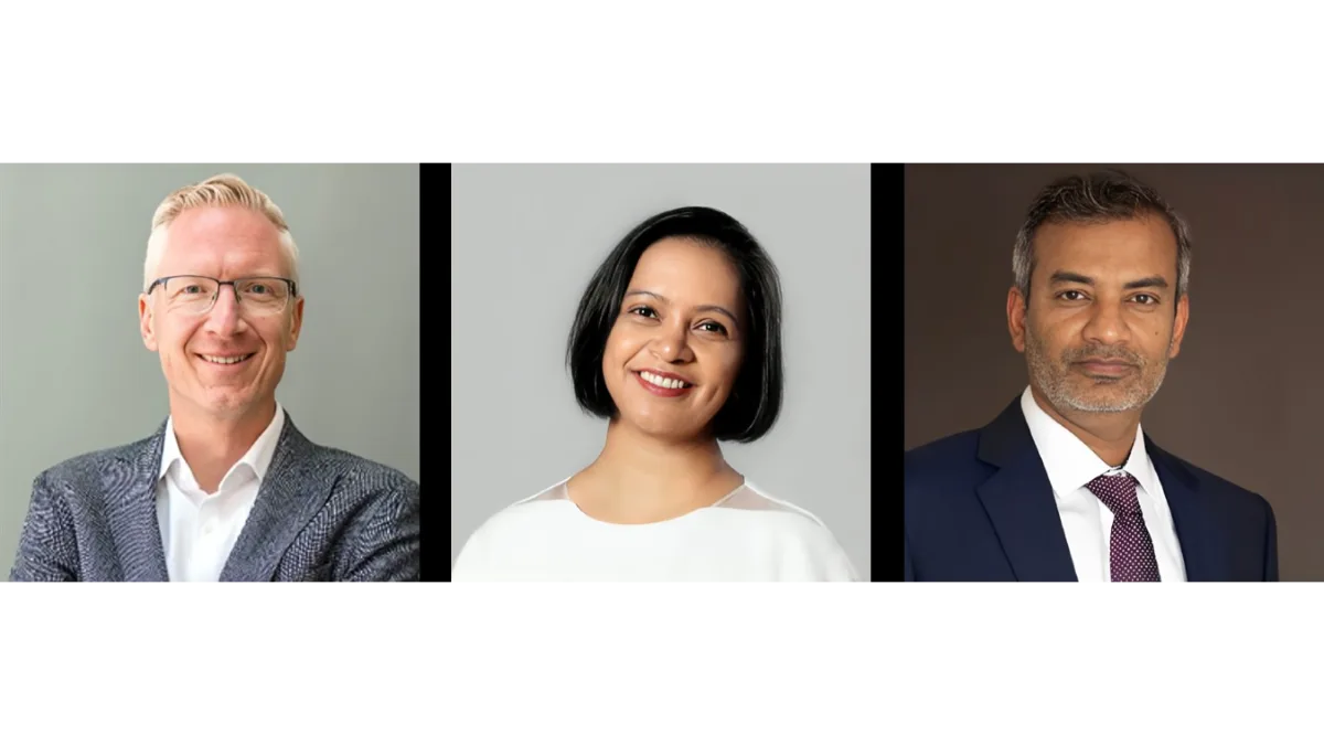 L-R:Marcus Balzereit assumes the role of Senior Vice President, APAC Sales & Solutions, while Rumana Rahman joins as Vice President, APAC Human Resources, and Shanker Venkateswaran, is appointed as Vice President, APAC Planning & Engineering.