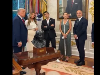 First Lady Melania greets Edan Alexander at White House