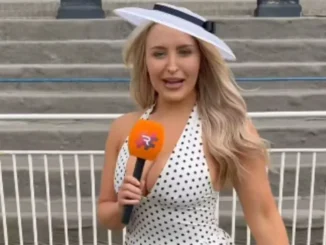 Emma Jones’ Bold Outfit and Hat Mishap Make Headlines at Windy York Racecourse