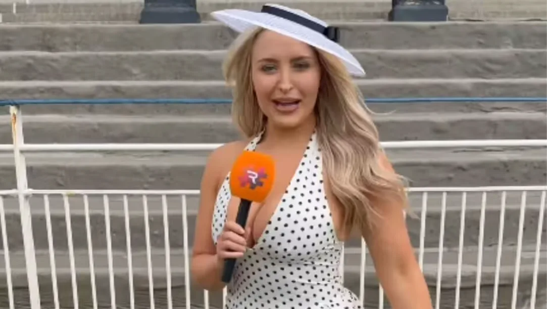 Emma Jones’ Bold Outfit and Hat Mishap Make Headlines at Windy York Racecourse