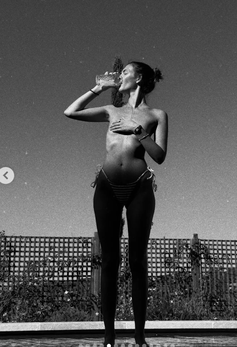 Steamy Black-and-White Bikini Shot