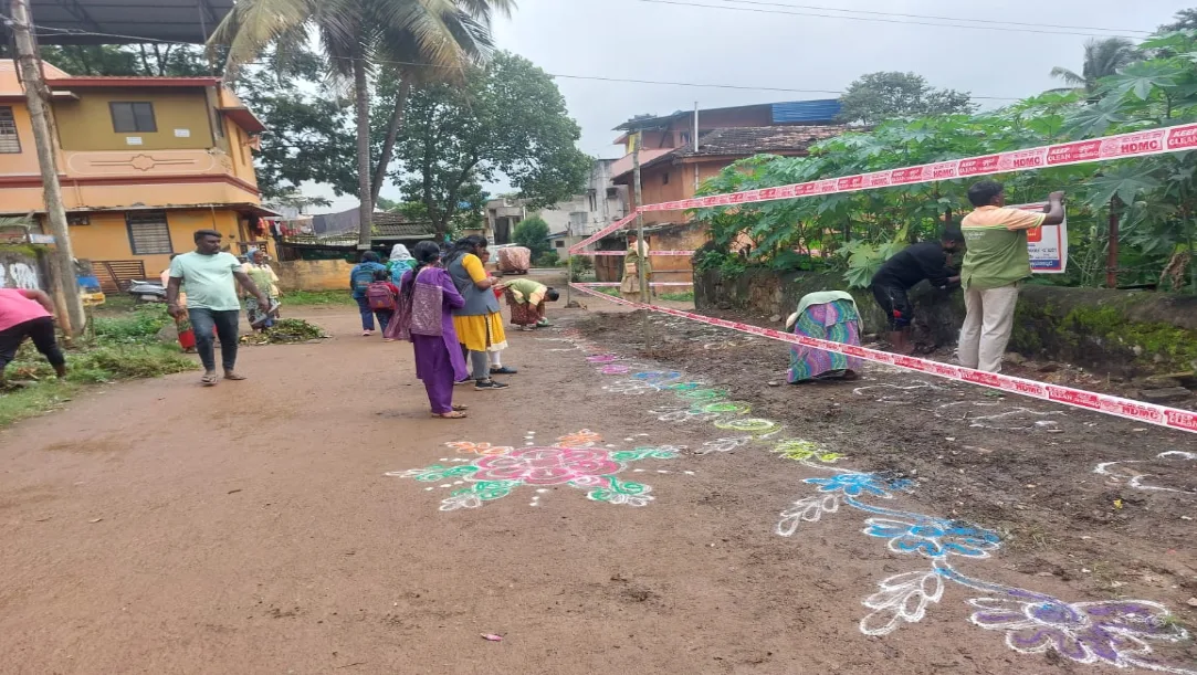 HDMC Launches Rangoli Drive to Promote Cleanliness in Hubballi-Dharwad
