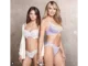 Heidi Klum and Leni Klum pose in matching lingerie