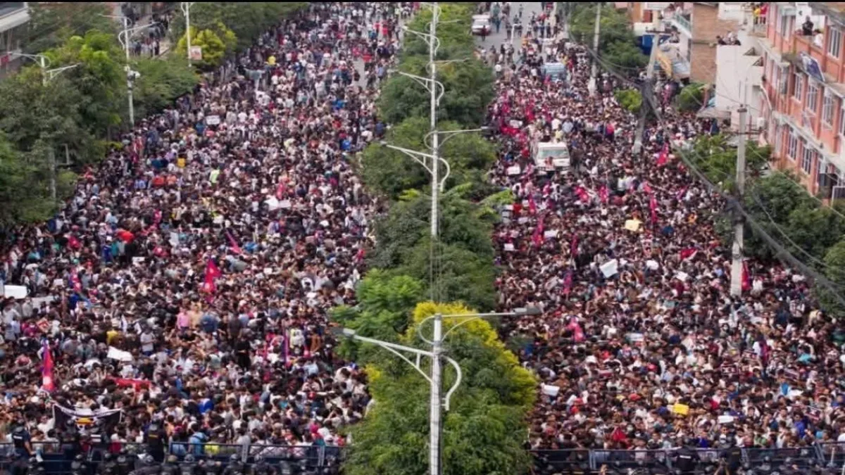 Nepali citizens staged a massive protest in Kathmandu against the government’s sudden ban on Facebook, Instagram, WhatsApp, and YouTube.