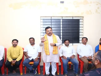 Mahesh Tenginkai at RSS centenary meeting in Hubballi