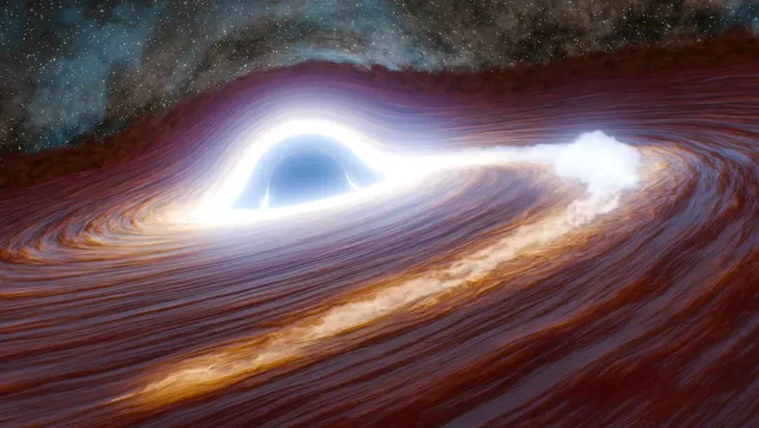 Illustration of the biggest black hole flare ever seen
