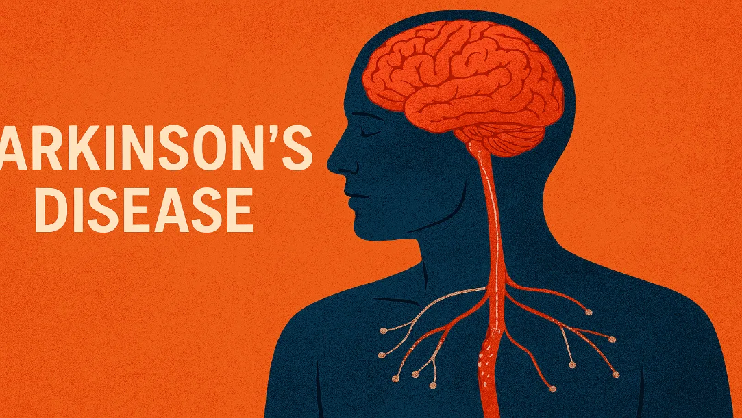 levodopa pills and Parkinson’s patient illustration