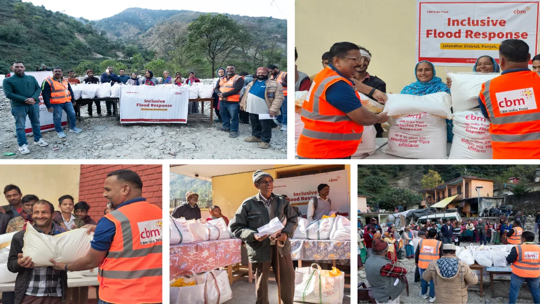 CBM India distributing relief kits to flood-affected families in Uttarakhand and Punjab