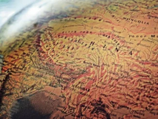 Map highlighting Arunachal Pradesh and Taiwan in relation to China’s core interests