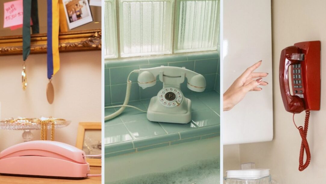 Retro landline-style phone designed to reduce screen time