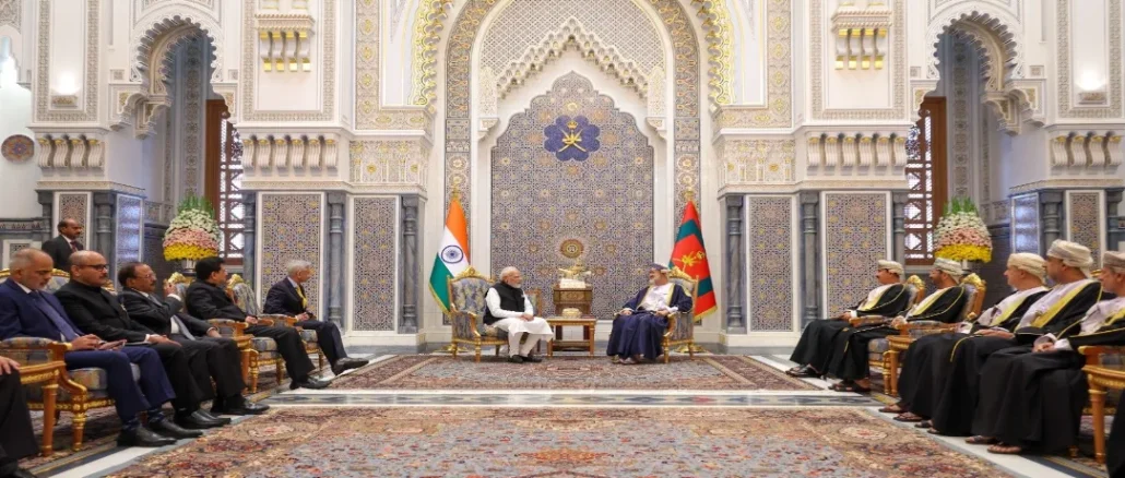 India and Oman leaders signing the FTA agreement in Muscat