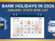 2026 Bank Holidays Banks to Close for 11+ Days Starting This January